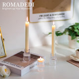 1 x RAW Customer Returns Romadedi glass candle holder candlestick for taper candles - set of 20 small taper candle holders wedding table decoration for taper candles dining table party Christmas Advent living room vintage decoration - RRP €43.15