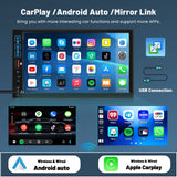 1 x RAW Customer Returns  New Wireless Hikity Wireless Carplay Car Radio 1 Din with Screen 7 Inch Touch Display Radio with Android Auto Support Bluetooth Handsfree FM USB Microphone Rear View Camera - RRP €85.7