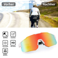 1 x RAW Customer Returns FEISEDY Sports Sunglasses Men Women Cycling Glasses Mirrored Sports Glasses for MTB Road Bike Cycling Biking Running Enduro with UV400 Protection B2388 - RRP €23.56