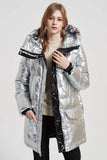 1 x RAW Customer Returns Giolshon Women s Puffer Jacket Lightweight Padding Bubble Hood Coat Warmth Outerwear 20070 Silver L - RRP €60.49