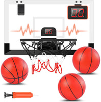 6 x Brand New STAY GENT Mini Basketball Hoop with Electronic Automatic Scoreboard for Kids, Indoor Basketball Hoop with 3 Balls for Door Wall Mounted and Bedroom Office Room, Sport Gift for Boys - RRP €287.34