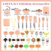 1 x Brand New Toy kitchen accessories set, children s kitchen with light and sound, role play children s play kitchen with utensils and cutting kitchen play set, educational toy from 3 years, gift for girls boys pink  - RRP €25.56