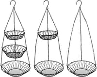 1 x RAW Customer Returns WUWEOT Hanging Fruit Basket with 3 Levels Made of Robust Wire 68cm Fruit Basket for Hanging Fruit Hanging Basket with Longer Individually Adjustable for Hanging and Storage for Fruit Vegetables Black - RRP €19.15