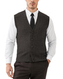 1 x RAW Customer Returns Kallspin Men s Knitted Vest Sleeveless Cardigan Wool Blend with Cable Pattern and Buttons Dark Grey, 3XL-Tall  - RRP €40.99