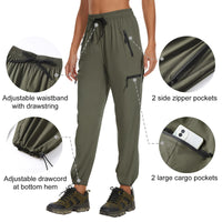 1 x RAW Customer Returns BATHRINS Women s Hiking Pants Quick-drying Outdoor Pants Lightweight Breathable Trekking Pants Women s Stretch Functional Pants with Zipper Pockets Army Green, L  - RRP €36.99