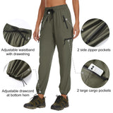 1 x RAW Customer Returns BATHRINS women s hiking trousers, quick-drying outdoor trousers, lightweight, breathable trekking trousers, women s stretch functional trousers with zip pockets army green, XL  - RRP €35.64