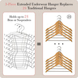 9 x Brand New Folding Space Saving Clothes Hangers Set of 3 8 Tier Bra Storage Hangers Non-Slip Skirt Hangers Closet Organizer Wardrobe, Stainless Steel Metal Bra Hangers, Closet Organizer Tank Tops, Cami, Bras - RRP €181.44