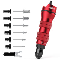 1 x RAW Customer Returns Beaspire professional rivet attachment for cordless screwdriver or drill, electric rivet pliers adapter riveting tool driver rivet adapter kit for 2.4-6.4mm blind rivets including 6 rivet heads 30 blind rivets  - RRP €54.35