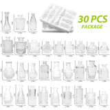 1 x RAW Customer Returns Small Vases 30 Pieces Mini Vases Glass Flower Vase Small Vases Set Various Sizes for Table Decoration Home Wedding Decoration 30 Pieces, Transparent  - RRP €78.68