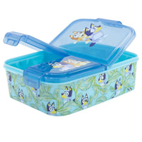 1 x RAW Customer Returns Lunch Box for Kids-Sandwich Box with 3 Compartments for Kindergarten, Lunch Box with Children s Division Made of BPA-Free Plastic, Great Gift for Children Bluey  - RRP €11.09