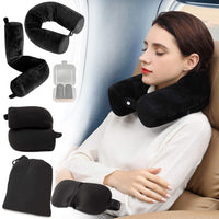 1 x RAW Customer Returns EPROICKS Travel Pillow Airplane, Can Bend Neck Pillow, Travel Neck Pillow Memory Foam for Neck, Chin, Waist, Knee, Head Support, Suitable for Buses, Trains, Bed, Office Black  - RRP €22.46