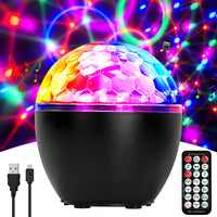 1 x RAW Customer Returns ENONEO Disco Lights 16 Colors Disco Ball with USB Cable Rotating LED Party Light Stage Party Ball with Bluetooth Remote Control for Birthday Disco Party Bar Christmas Weddings Black  - RRP €26.21