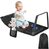 1 x RAW Customer Returns Airplane Seat Extension Kids, AceList Airplane Footrest for Kids Lightweight Foldable, Portable Airplane Bed for Toddlers Travel Essentials, Kids Hammock for Airplanes Footrest, Black - RRP €29.99