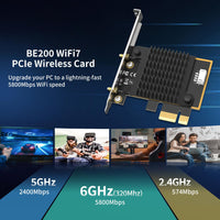 1 x RAW Customer Returns NICGIGA WiFi 7 PCIe Wireless Card Intel BE200 NGW, Bluetooth 5.4, 5800Mbps, Supports Windows 10 11 64bit , Ideal for WiFi7 WiFi6E WiFi6 WiFi5 Router and Wireless AP - RRP €55.32