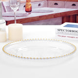 1 x RAW Customer Returns StarLuckINT 6 Pack Plastic Charger Plates with Pearls, Round Plastic Charger Plates, 13 Inch Elegant Decor Dinner Plates for Party Wedding Event Dinner Decoration Clear  - RRP €30.24