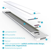 1 x RAW Customer Returns wobsion LED under cabinet light kitchen dimmable, LED under cabinet light kitchen with sensor, LED strip kitchen 30CM in white 6000k, ultra thin kitchen light under cabinet for wardrobe, cabinet lighting - RRP €16.13