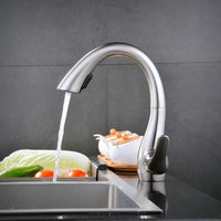 1 x RAW Customer Returns Kitchen Faucet - Faucet Kitchen Single-Lever Sink Mixer Tap with Pull-Out Dual Spray Head, Brushed Nickel Matte Finish - RRP €92.44