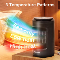 1 x RAW Customer Returns DEWINNER fan heater energy saving, ceramic fan heater 1200W, temperature control, 70 oscillating, cold and warm air control, 9-hour timer, multiple protection, room heater for office, bedroom - RRP €32.4