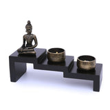 1 x RAW Customer Returns Flanacom Zen garden with Buddha figure - Japanese miniature garden - Feng Shui candle holder - Esoteric set with 2 tea lights - Lucky charm from Buddhism and Daoism as a tea light holder  - RRP €18.14