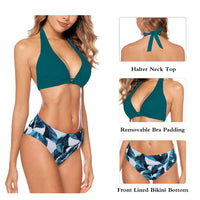 1 x RAW Customer Returns Aidotop Women s Bikini Set Triangle Swimsuit Beach Ties Two-Piece Swimwear Bikini Bottoms Dark Green,L - RRP €33.99