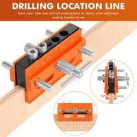 1 x RAW Customer Returns FERSTALO Self-Centering Dowel Jig Set Drilling Template Doweling Aid Doweling Jig Kit Pocket Hole Jig Kit for Woodworking Carpenter Surface Connections and Exact Dowel Holes - RRP €37.3