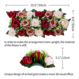 3 x Brand New BLOSMON Roses Artificial Flowers Wedding Decoration Artificial Flowers 2 Pcs Burgundy Cream White Rose Table Decoration Wedding Artificial Flower Decoration Silk Flowers Bouquet Arrangement For Home Baby Shower Decoration - RRP €103.53