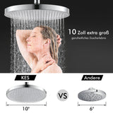 1 x RAW Customer Returns KES shower head rain shower 10 inch shower head shower rain shower head with anti-limescale nozzles head shower large built-in shower heads round overhead shower chrome polished, J301S10-CH - RRP €46.58