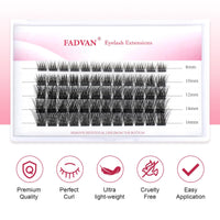 1 x Brand New FADVAN Eyelashes Individual Cluster Lashes 0.07mm D Curl 8-16Mix Mixed Eyelash Extensions Cluster Eyelashes Individual for Eyes DIY Cluster Eyelash Extension K009  - RRP €18.0