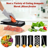 1 x RAW Customer Returns Vegetable cutter 17 in 1, T-GOGO onion cutter stainless steel, vegetable slicer vegetable cutter manual, grater for vegetables multifunctional for potato cutter, cucumber slicer, onion cutter - black - RRP €20.15