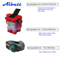 1 x RAW Customer Returns Aibatt robotic lawnmower battery, replacement battery for Husqvarna Automower 105,305,308,308X,5865762-01,5865762-02, compatible with Gardena R38Li,R40Li,R45Li,R50Li,R70Li,R75Li,R80Li,Flymo 1200R robotic lawnmower - RRP €37.3