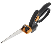 1 x RAW Customer Returns Fiskars lawn edge trimmer, with servo system, handy, length 32 cm, steel blades plastic handle, black orange grey, GS42, 1000589 - RRP €25.43