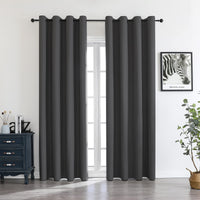 1 x Brand New  2 Pack Buseu Curtains 100 Blackout with Eyelets 140 x 225 cm Anthracite Blackout Curtain Thermal Curtain with Matt Lamina Membrane Opaque Window Curtains for Bedroom Living Room UV Protection - RRP €20.4