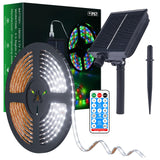 6 x Brand New MIWATT 2835 RGB Solar LED Strip, 5m, with 17-key Remote Control, 240 LEDs, Sync with Music, Home, Party, Kitchen Lighting Cool White  - RRP €131.94