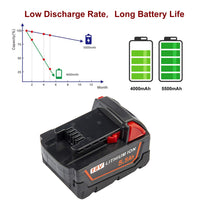 1 x RAW Customer Returns ASUNCELL 18V 5500mAh Battery for Milwaukee M18 M18B - RRP €30.94