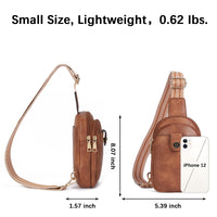 1 x RAW Customer Returns BOSTANTEN Sling Bag for Women Chest Bag PU Leather Crossbody Bag Small Shoulder Bag Multipurpose Daypack, Brown - RRP €25.2