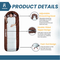 1 x Brand New spirgear sleeping bag for adults - Waterproof blanket sleeping bag for 3 seasons - Ideal for outdoor, hiking, traveling and backpacking - 230x85cm, 1.6kg - Lightweight and perfect for camping - RRP €40.64