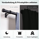 1 x RAW Customer Returns Curtain rod black extendable, industrial curtain rod ceiling mounting, industrial disc curtain rod 25 mm diameter, 76 to 152 cm, black - RRP €24.99