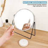 2 x RAW Customer Returns JJUUYOU Makeup Mirror for Desk, Table Stand 360 Rotating Mirror Portable Table Makeup Mirror Rustic White 23 cm Small Standing Mirror for Desk - RRP €24.2