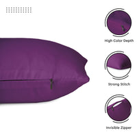 1 x RAW Customer Returns Encasa Set of 2 Cotton Pillow Cases I 20x20 in 50x50 cm - Purple I Without insert I Plain Square Pillowcases I Machine washable For internal use only - RRP €17.48