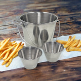 25 x Brand New MIJOMA 3-piece serving set mini bucket for French fries 2 small bowls for sauces - mini bucket with stainless steel handle - serving bucket for dinner evening party candy box snacks - RRP €279.5