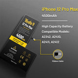 1 x RAW Customer Returns Yodoit 4500mAh Battery for Phone 12 Pro Max, Upgraded High Capacity Replacement Battery 0 Cycles for Model A2342, A2410, A2411, A2412 with Full Repair Tool Kit - RRP €29.48