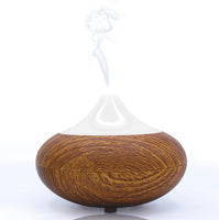 1 x RAW Customer Returns Essential Oil Diffuser for Home Indoor Premium 5 in 1 Ultrasonic Fragrance Oil Vaporizer with Timer Wooden Design 7-Color LED Light 130ml White Top  - RRP €19.57