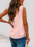 1 x Brand New CZIMOO Women s Tops Summer Shirt Silk Satin Tank Top Cami V-Neck Sleeveless Chiffon Camisole Casual Tank Top Shirts Pink XL - RRP €22.8