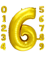 14 x Brand New Meowoo Foil Number Balloon 0-9 Gold, Giant Numbers 0 1 2 3 4 5 6 7 8 9, Large Balloons for Wedding Anniversary, Birthday Balloon Party Decoration Gold 6  - RRP €285.6