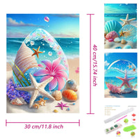 1 x Brand New 2pcs 5d Diamond Painting Beach Shell Diamond Painting Diamond Painting Accessories Set Love Butterfly Starfish Beach Sea Landscape Diy Living Room Decoration Diamond Painting, 30 x 40 cm C  - RRP €20.4