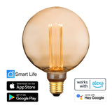 1 x RAW Customer Returns greenandco Smart WiFi Vintage Design LED lamp E27 G125, 3.8W 160lm 1800K 320 230V, flicker-free, dimmable, compatible with Alexa and Google Assistant, WiFi without hub , 2 year guarantee - RRP €24.99