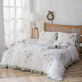 1 x RAW Customer Returns Freyamy bed linen 200x220cm 3-piece white colorful flowers ruffles reversible bed linen microfiber soft bedding sets romantic girls duvet cover with zipper and 2 pillowcases 80x80cm - RRP €44.33