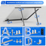 1 x RAW Customer Returns woefste 2 pairs of solar panel brackets, balcony power plant, mounting bracket for solar modules, roof bracket set, aluminum, adjustable module wall bracket, complete set for balcony, flat roof. - RRP €50.34