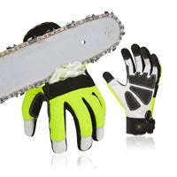 1 x RAW Customer Returns Vgo... 1 pair EN381-7, Class 1, 20 m s, chainsaw protection gloves, cut protection, high anti-cutting ability, made of goat leather and PVC GA8912  - RRP €32.26