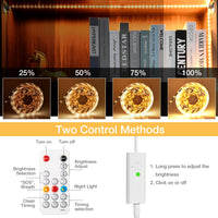 1 x RAW Customer Returns wobsion LED Kitchen Under Cabinet Lights, 3M Strip Warm White 2700K, Adhesive 6X50cm Dimmable, 1500LM, 220v Indoor Together with Remote Control - RRP €19.99